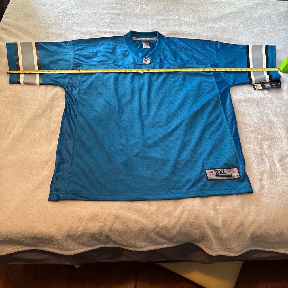 2XL, Detroit Lions NFL Jersey branding and blank back. Ideal for customization.